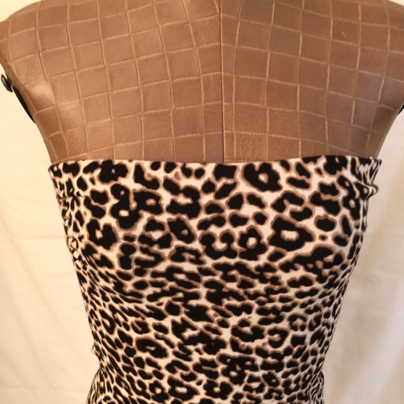 NWOT, Animal Print Ruched Tube Top - Picture 2 of 14